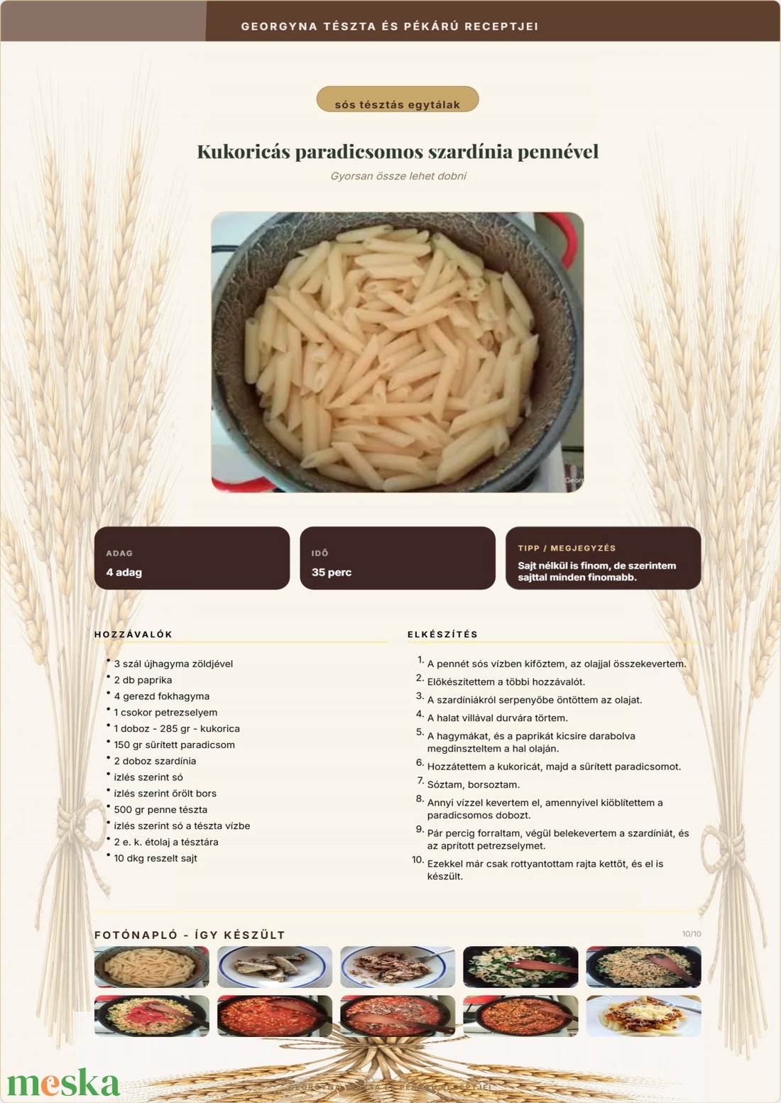 Tészta és pékarú receptkönyv - 42 recept - DIGITÁLIS PDF - Georgyna - könyv & zene - könyv - Meska.hu