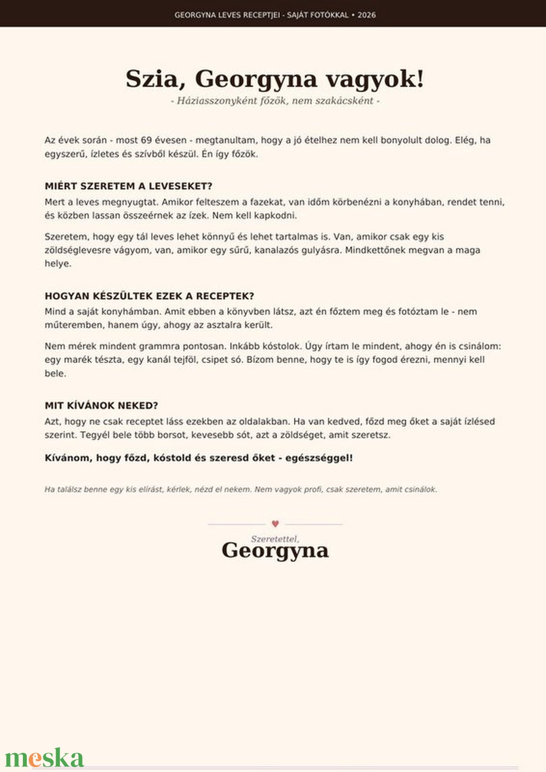 Levesek receptkönyv - 47 recept - DIGITÁLIS PDF - Georgyna - könyv & zene - könyv - Meska.hu