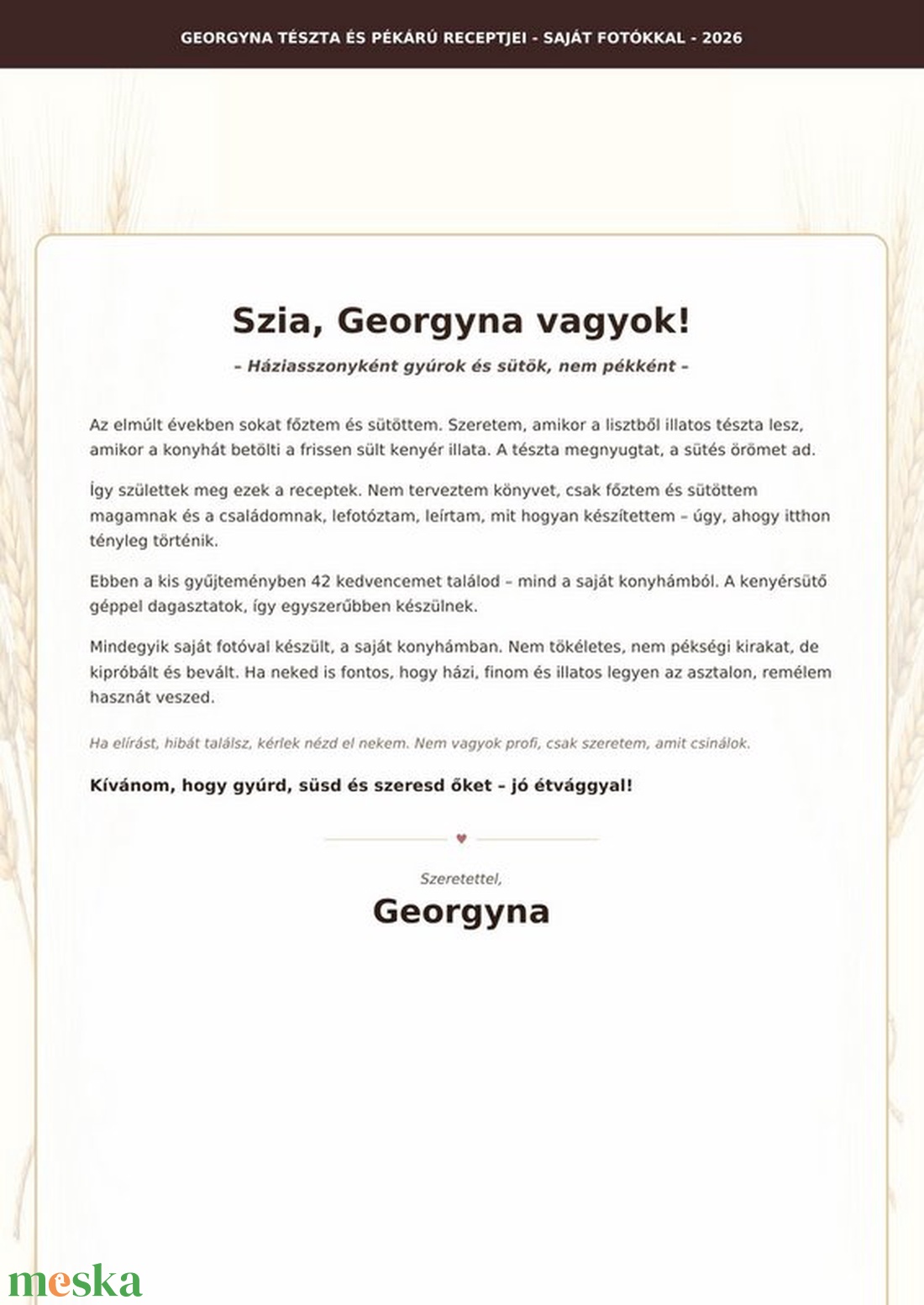 Tészta és pékarú receptkönyv - 42 recept - DIGITÁLIS PDF - Georgyna - könyv & zene - könyv - Meska.hu