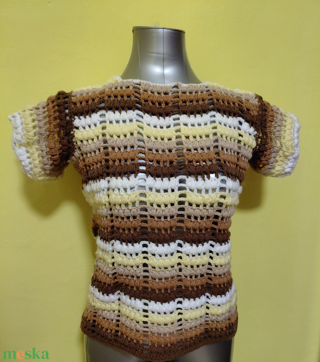 Horgolt női felső - ruha & divat - női ruha - póló, felső - Meska.hu