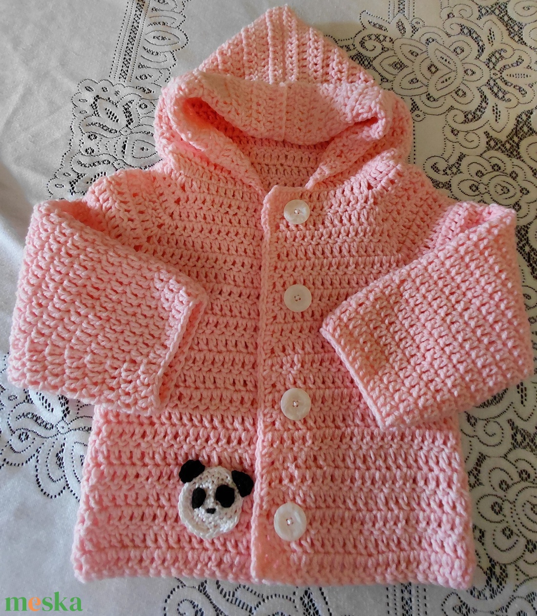 Horgolt kapucnis kardigán - ruha & divat - gyerekruha - gyerek kabát, dzseki - Meska.hu