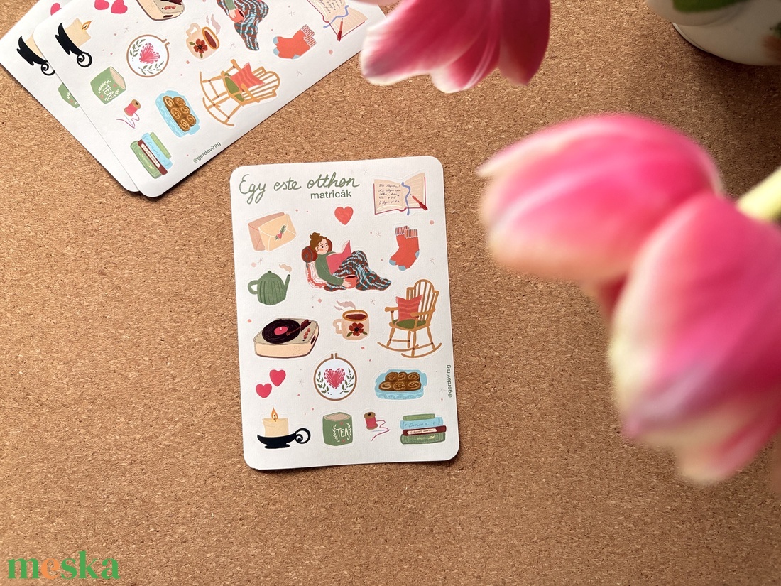 matricaív - Egy este otthon - otthon & életmód - papír, írószer - matrica, matrica csomag - Meska.hu