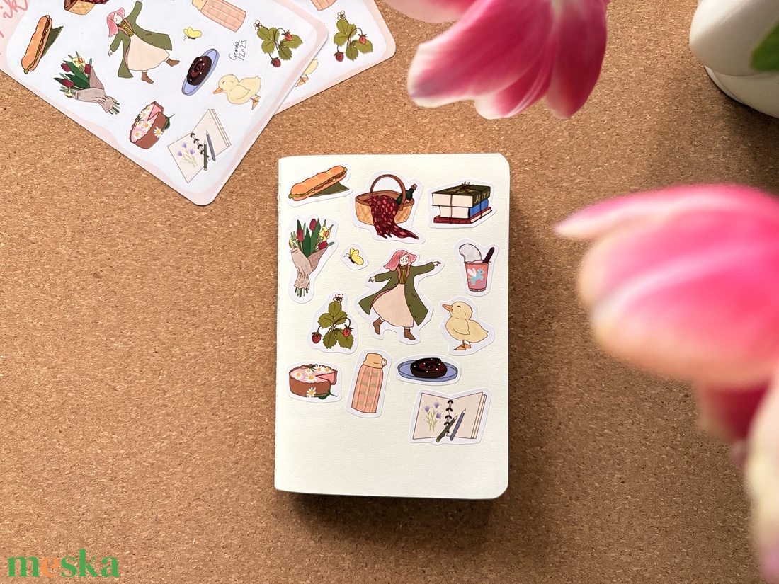 matricaív - Piknik a virágzó fák alatt - kellékek & szerszámok - dekorációs kellékek - matricaív - Meska.hu