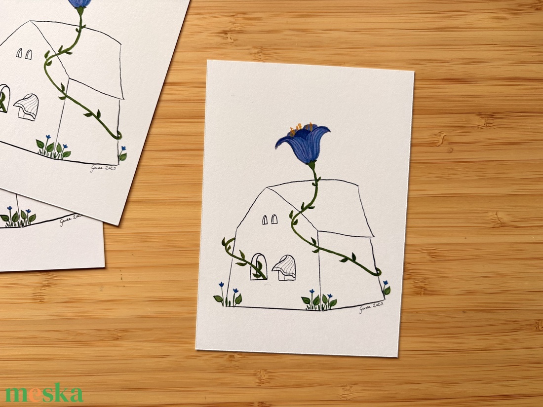 Kis házikó - képeslap, print - otthon & életmód - papír, írószer - ajándékozás kellékei - képeslap, üdvözlőlap - Meska.hu