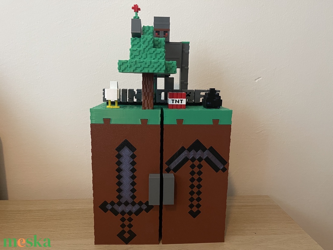 Egyedi Minecraft Kinder Joy figura tároló  - otthon & életmód - tárolás & rendszerezés - doboz - Meska.hu