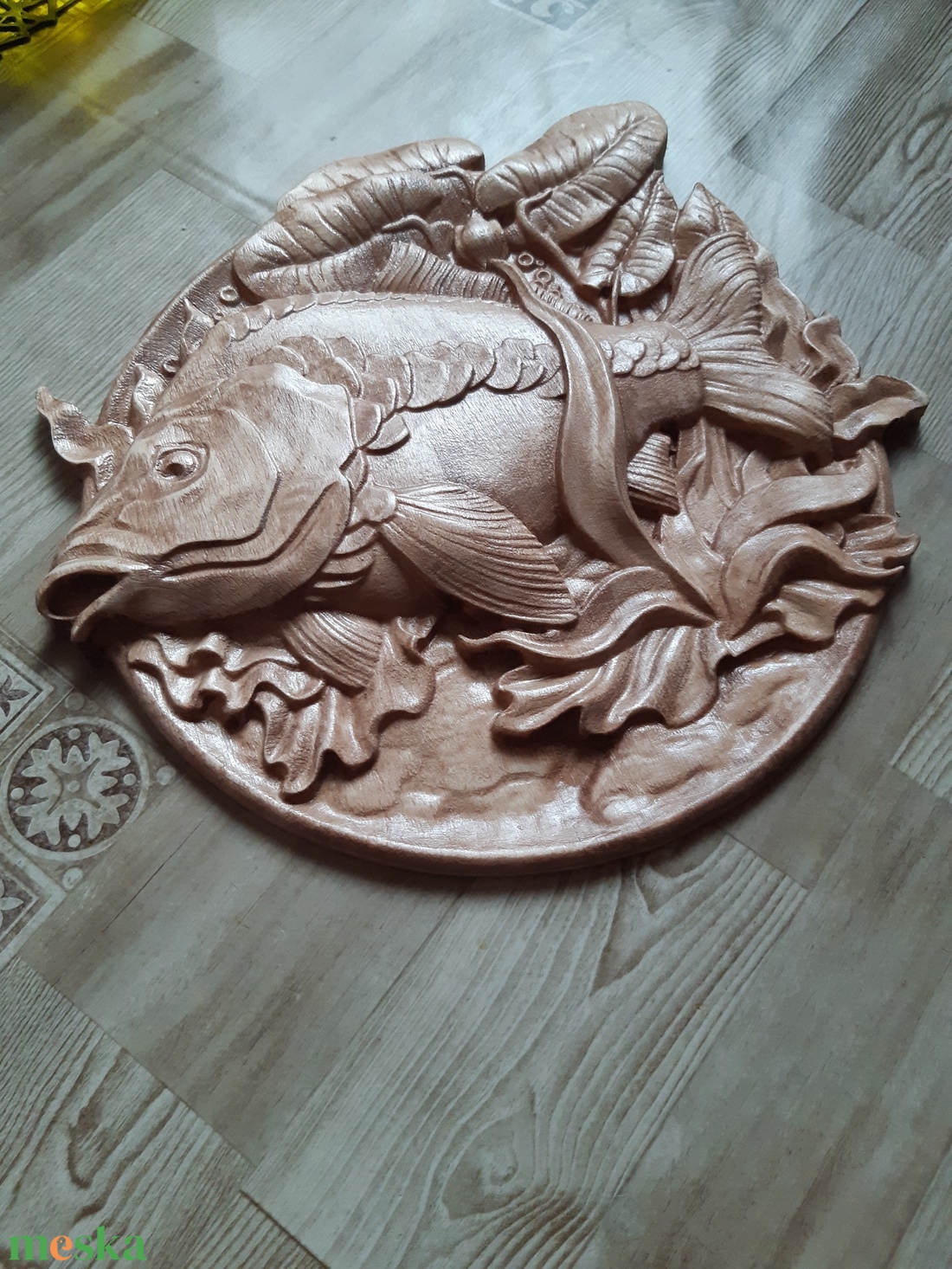 Fargott fa pontyos falidísz - otthon & életmód - dekoráció - kép & falikép - fából készült kép - Meska.hu