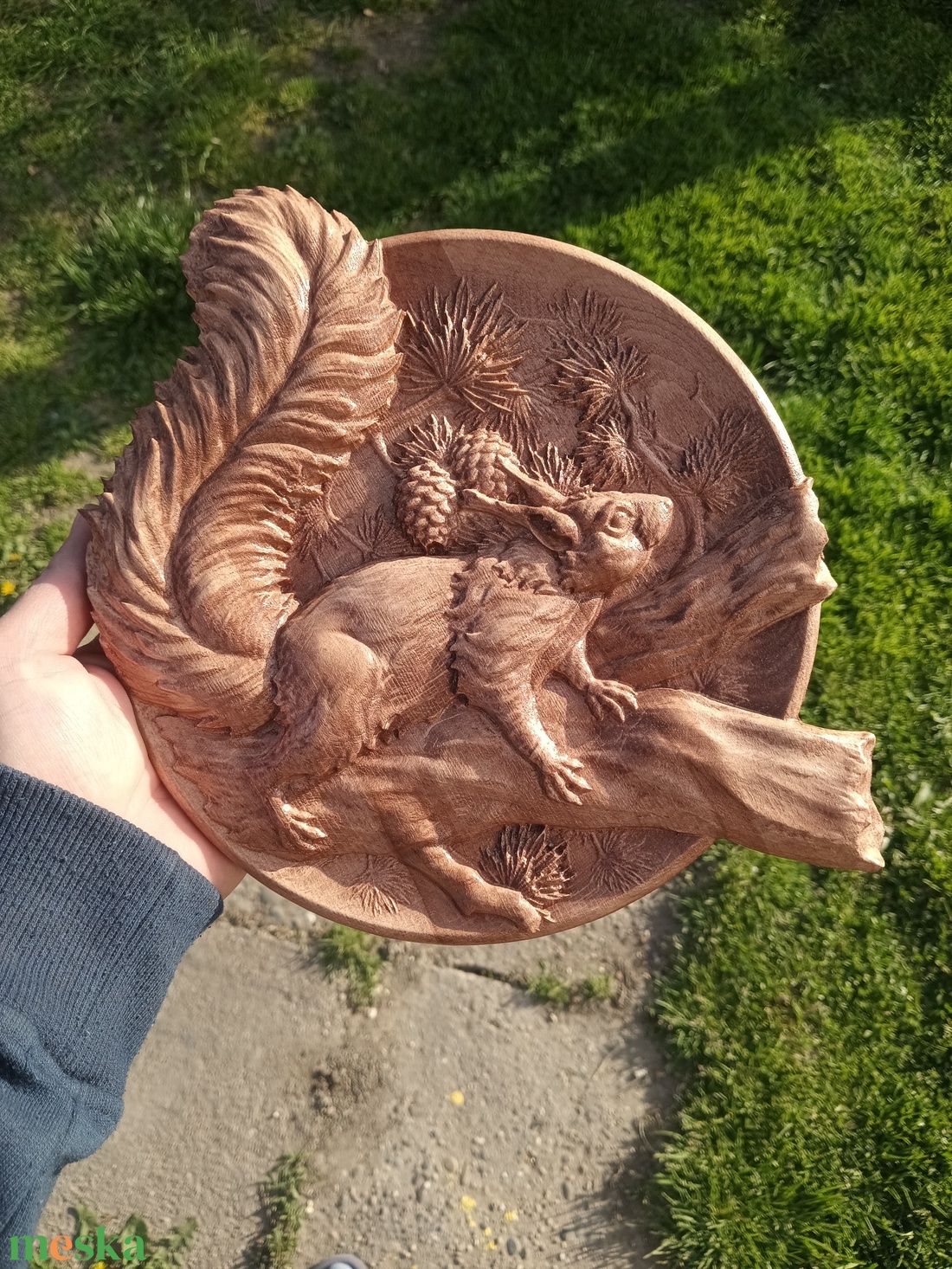 Fargott fa mókusos falidísz - otthon & életmód - dekoráció - kép & falikép - fából készült kép - Meska.hu