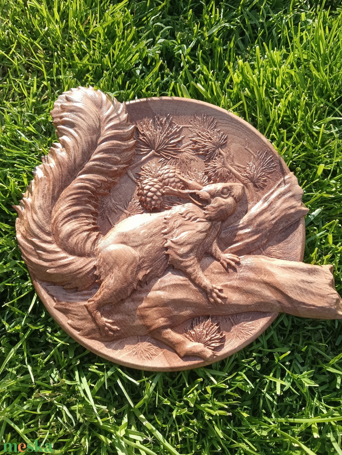 Fargott fa mókusos falidísz - otthon & életmód - dekoráció - kép & falikép - fából készült kép - Meska.hu