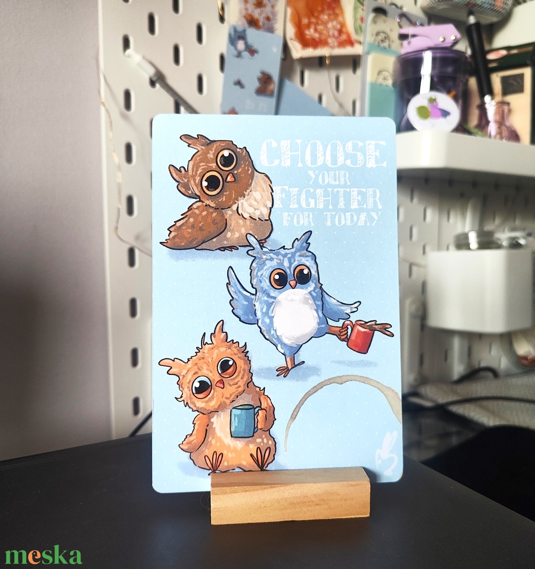 Kiégett baglyok- print és könyvjelző szett - művészet - grafika & illusztráció - digitális - Meska.hu