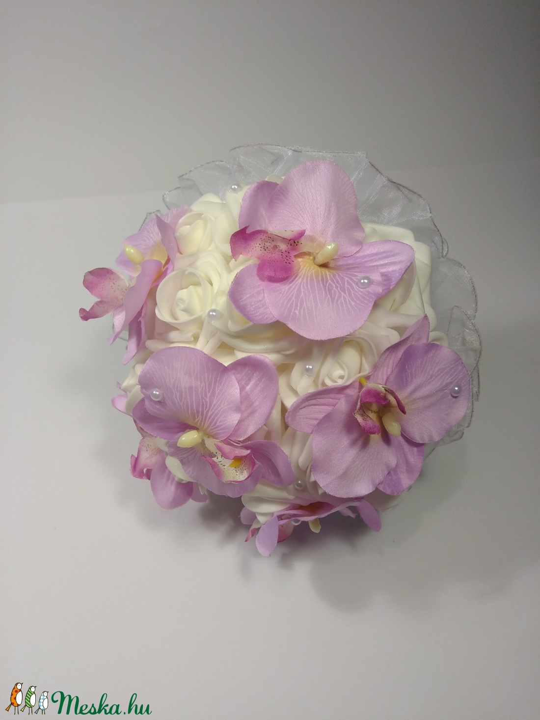 Rózsa, orchidea menyasszonyi csokor -  - Meska.hu