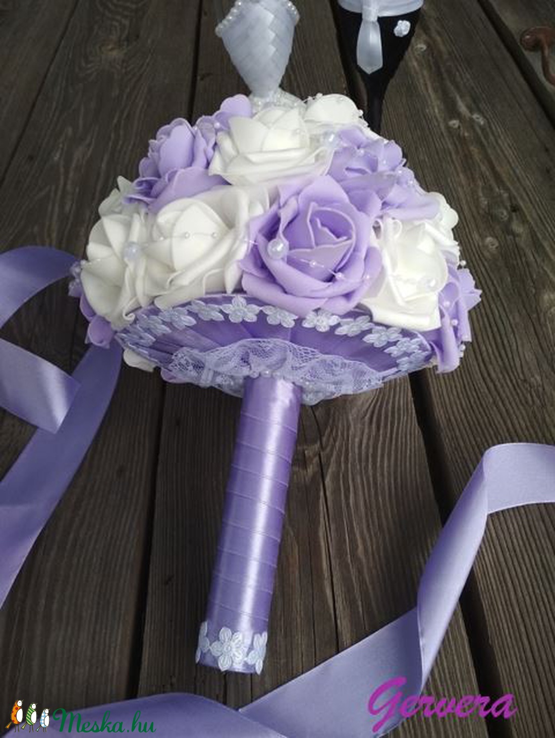 Menyasszonyi csokor, lila -  - Meska.hu