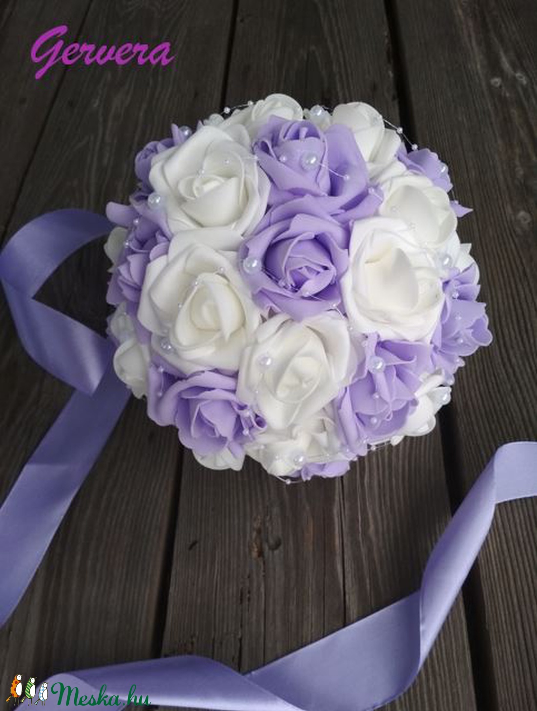 Menyasszonyi csokor, lila -  - Meska.hu