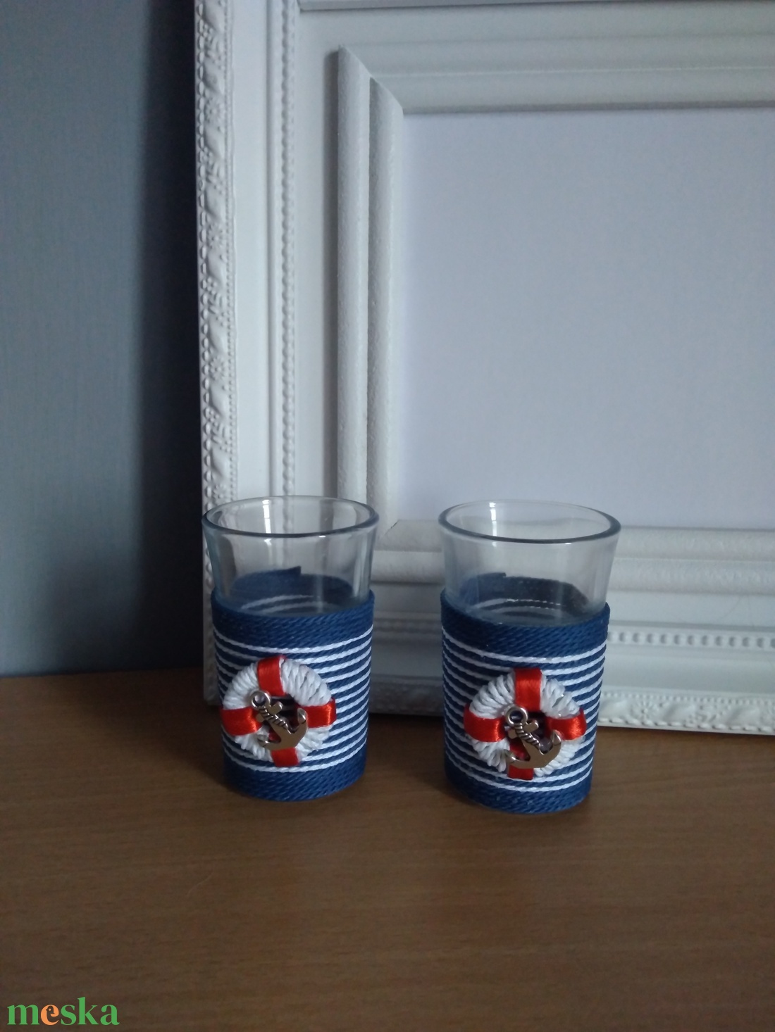 Zsinóros pálinkás szett, tengerész - otthon & életmód - dekoráció - asztal és polc dekoráció - díszüveg - Meska.hu Zsinóros pálinkás szett, tengerész - otthon & életmód - dekoráció - asztal és polc dekoráció - díszüveg - Meska.hu