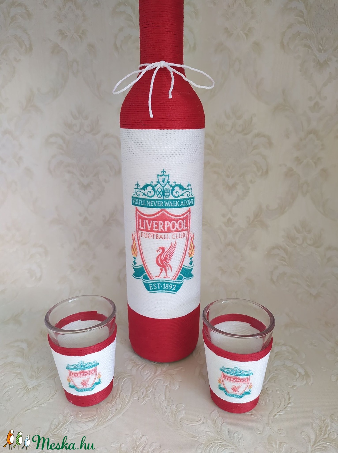 Zsinórozott pálinkás üveg, Liverpool - otthon & életmód - dekoráció - Meska.hu Zsinórozott pálinkás üveg, Liverpool - otthon & életmód - dekoráció - Meska.hu