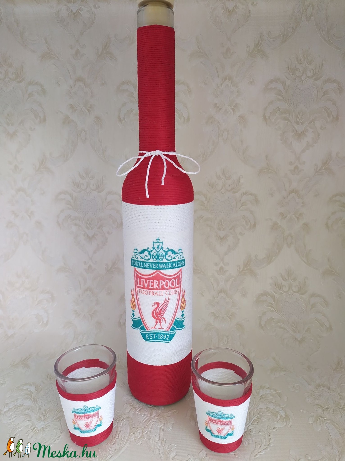 Zsinórozott pálinkás üveg, Liverpool - otthon & életmód - dekoráció - Meska.hu Zsinórozott pálinkás üveg, Liverpool - otthon & életmód - dekoráció - Meska.hu