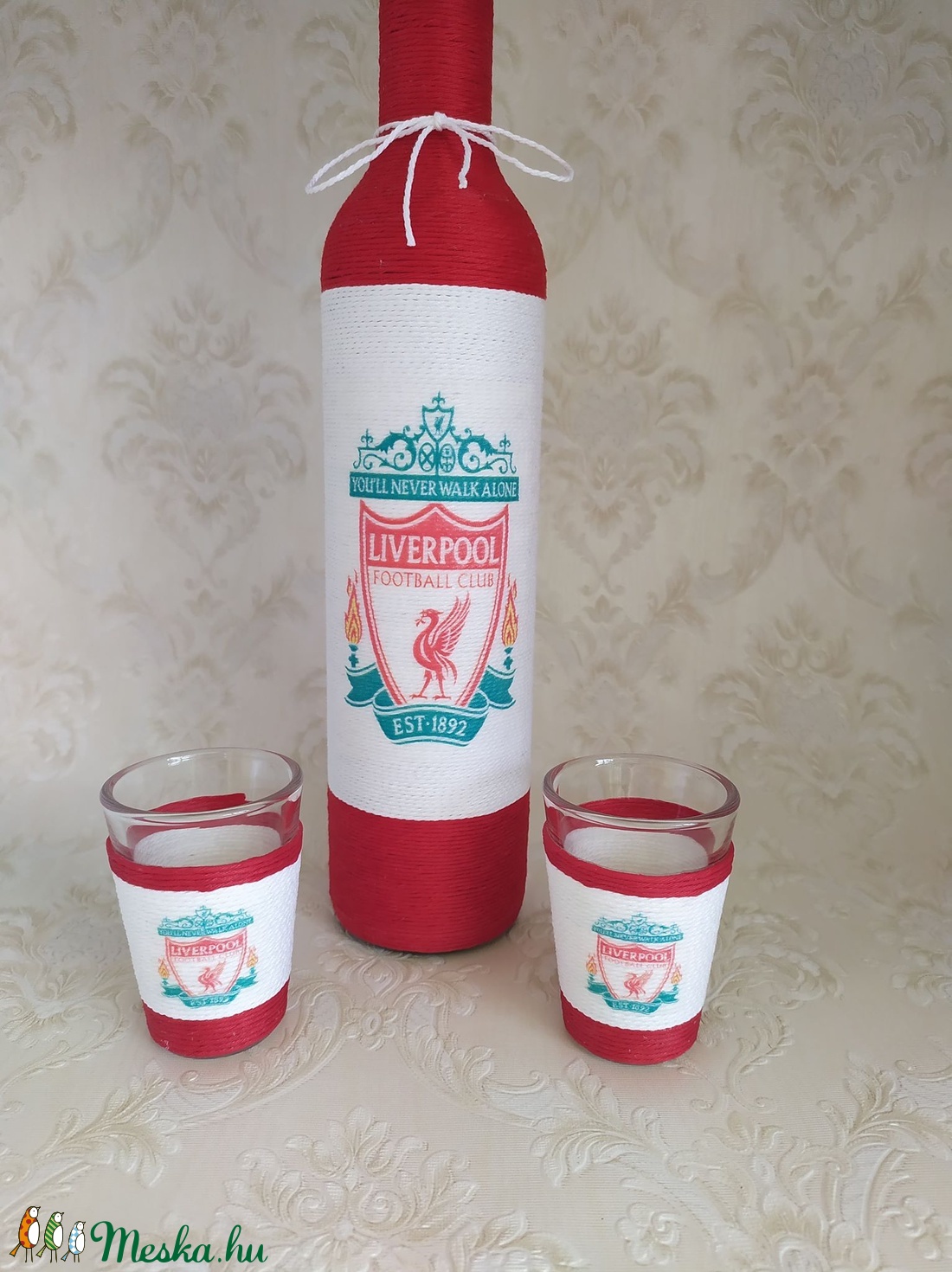 Zsinórozott pálinkás üveg, Liverpool - otthon & életmód - dekoráció - Meska.hu Zsinórozott pálinkás üveg, Liverpool - otthon & életmód - dekoráció - Meska.hu
