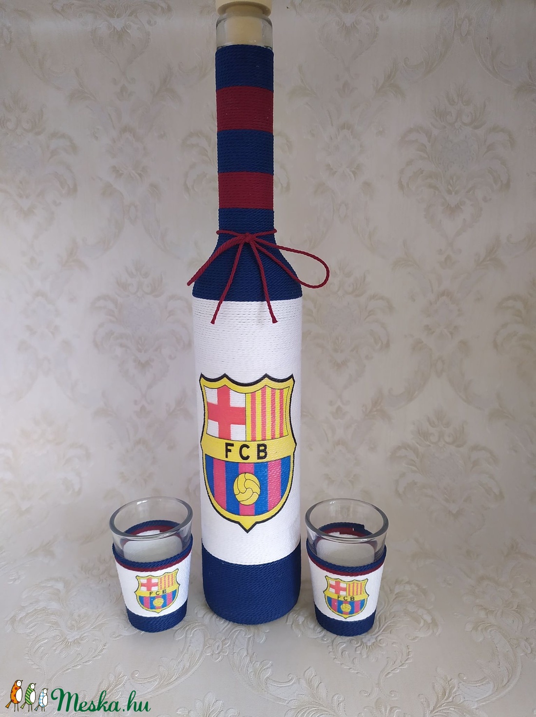 Pálinkás üveg focirajongóknak, Barcelona - otthon & életmód - dekoráció - Meska.hu