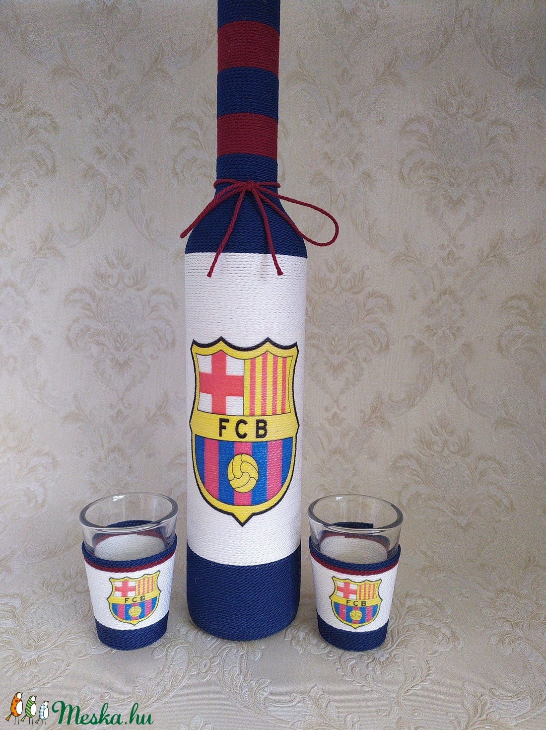 Pálinkás üveg focirajongóknak, Barcelona - otthon & életmód - dekoráció - Meska.hu