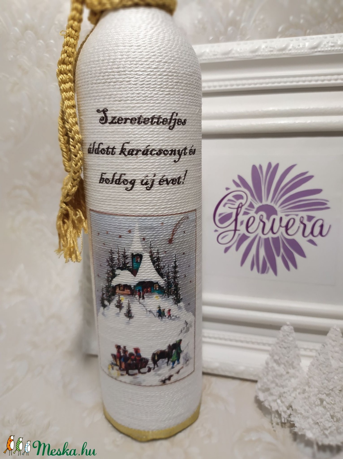 Zsinórozott üveg karácsonyra, arany - karácsony - Meska.hu Zsinórozott üveg karácsonyra, arany - karácsony - Meska.hu