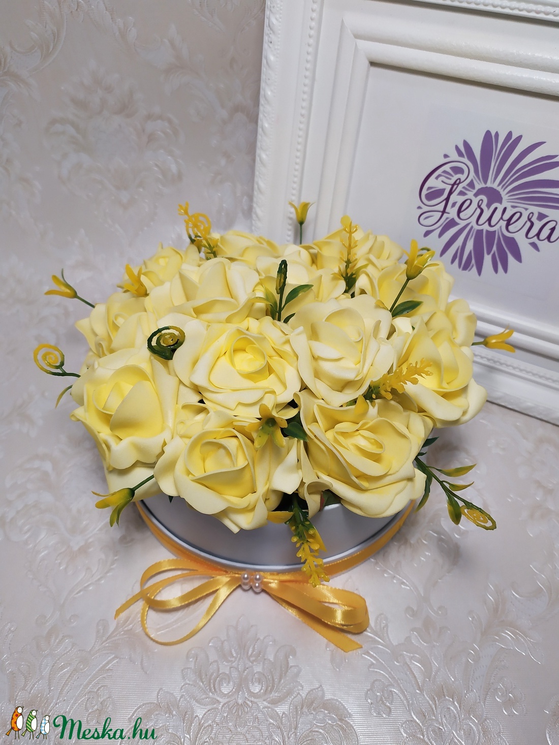 Sárga rózsa virágbox -  - Meska.hu