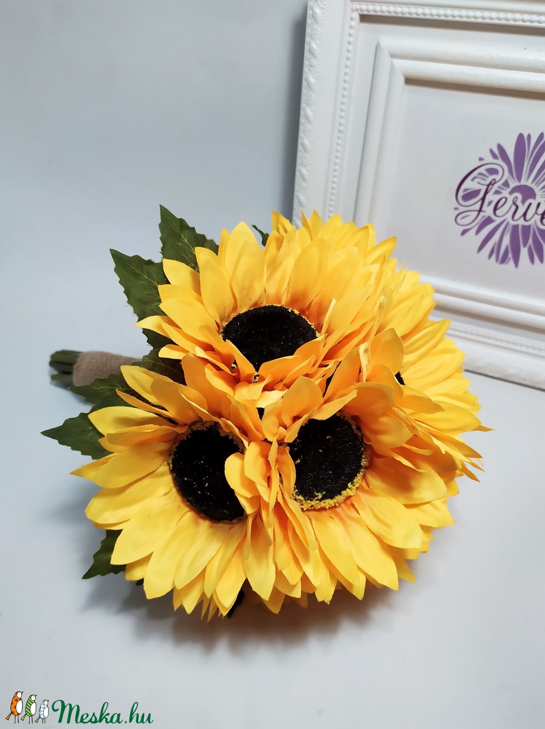 Napraforgó menyasszonyi csokor -  - Meska.hu