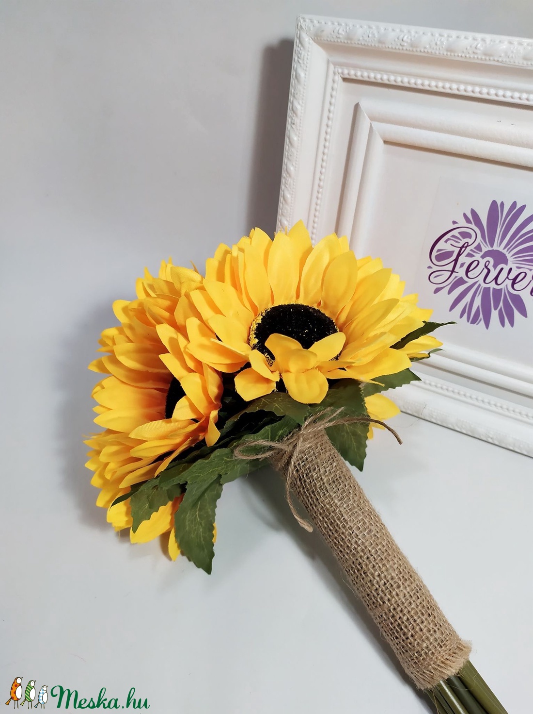 Napraforgó menyasszonyi csokor -  - Meska.hu