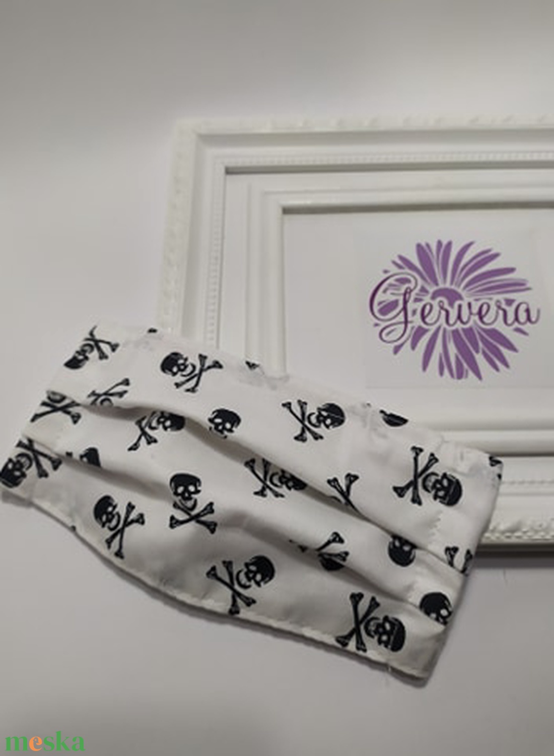 Textil maszk, kétrétegű, fehér-halálfejes - - Meska.hu Textil maszk, kétrétegű, fehér-halálfejes - - Meska.hu