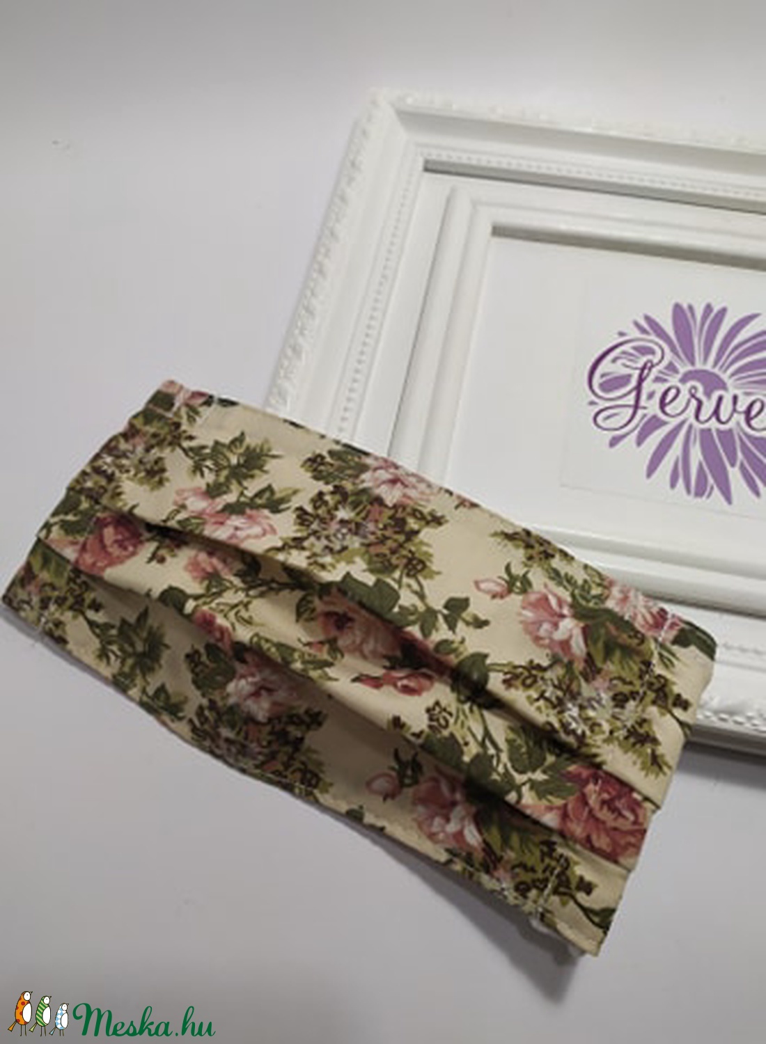 Textil maszk, kétrétegű, vintage, rózsás - - Meska.hu Textil maszk, kétrétegű, vintage, rózsás - - Meska.hu