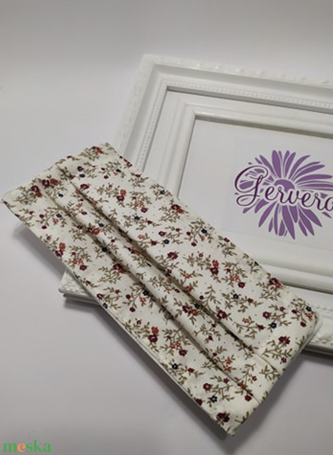 Textil maszk, kétrétegű, virág mintás -  - Meska.hu