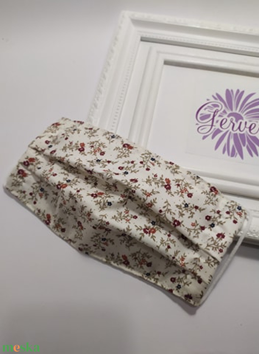 Textil maszk, kétrétegű, virág mintás -  - Meska.hu
