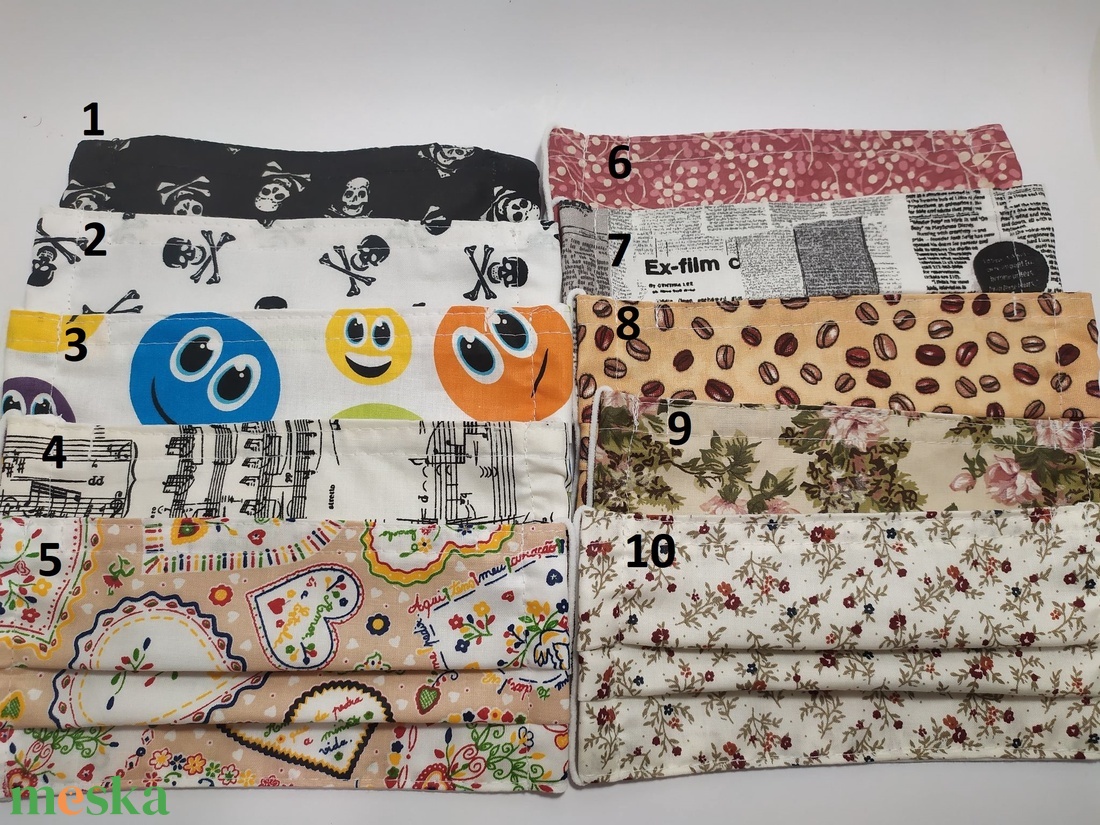5db textil maszk választható mintával - férfi & uniszex - férfi & uniszex - Meska.hu