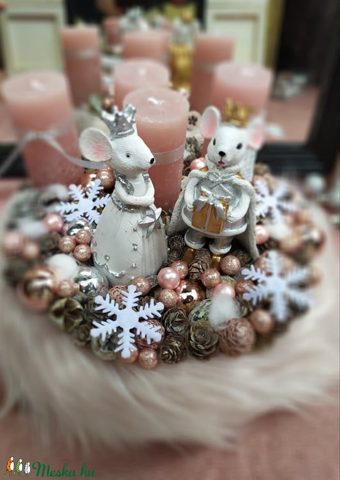 Adventi koszorú, egérkék - karácsony - Meska.hu Adventi koszorú, egérkék - karácsony - Meska.hu