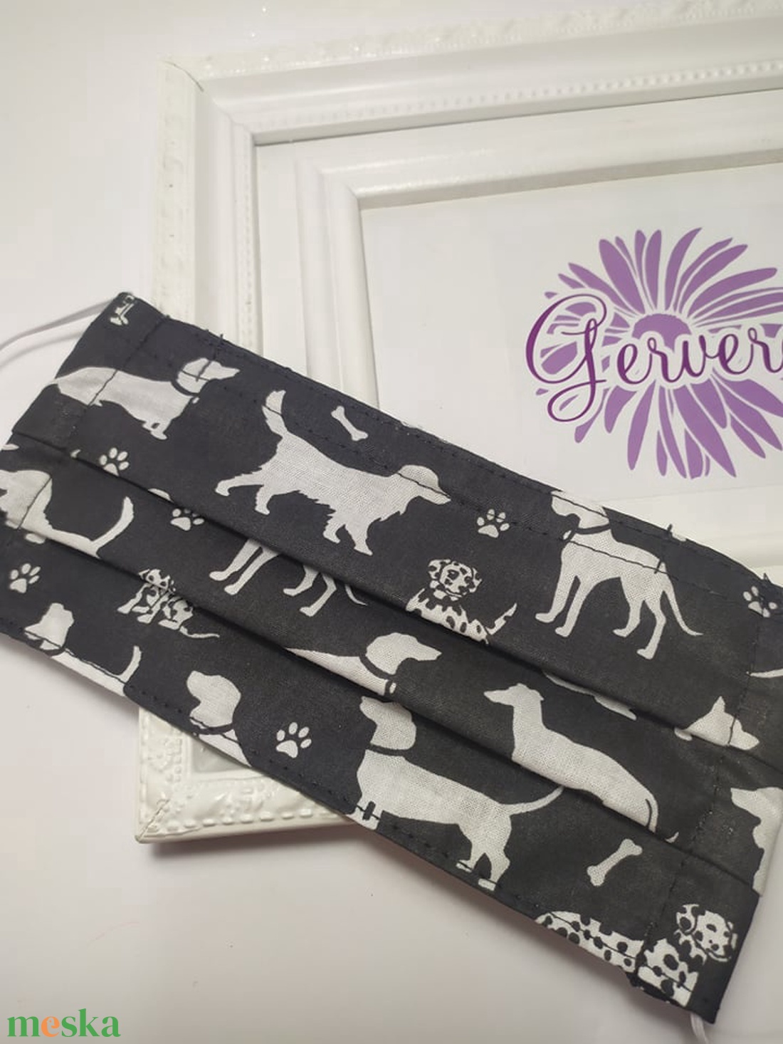 Textil maszk,kétrétegű, kutyás-fekete - - Meska.hu Textil maszk,kétrétegű, kutyás-fekete - - Meska.hu