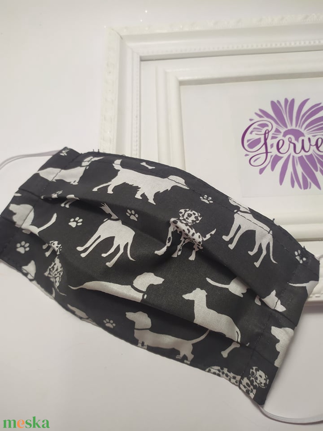Textil maszk,kétrétegű, kutyás-fekete - - Meska.hu Textil maszk,kétrétegű, kutyás-fekete - - Meska.hu