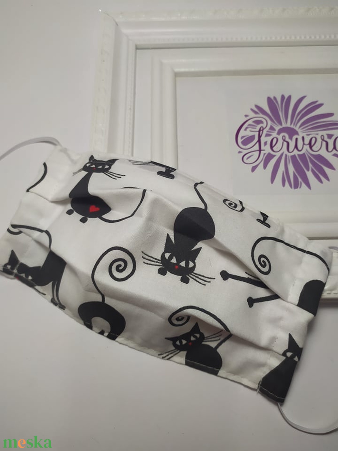 Textil maszk, kétrétegű nyújtózkodó cica -  - Meska.hu