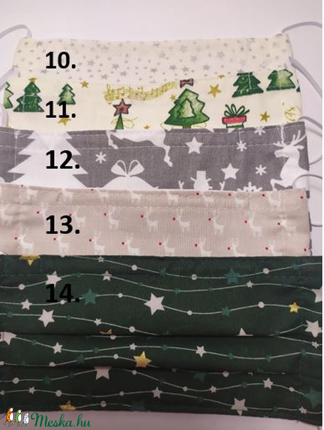 5db karácsonyi textil maszk választható mintával - - Meska.hu 5db karácsonyi textil maszk választható mintával - - Meska.hu