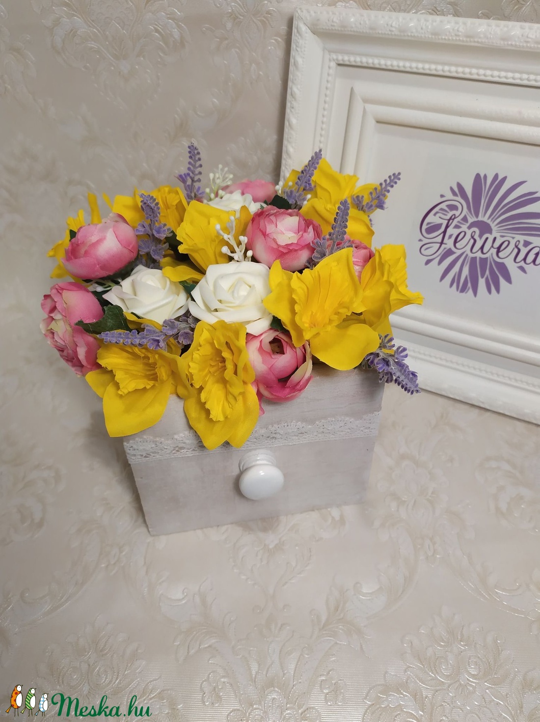 Tavaszi asztaldísz, fiók - esküvő - emlék & ajándék - köszönőajándék - Meska.hu