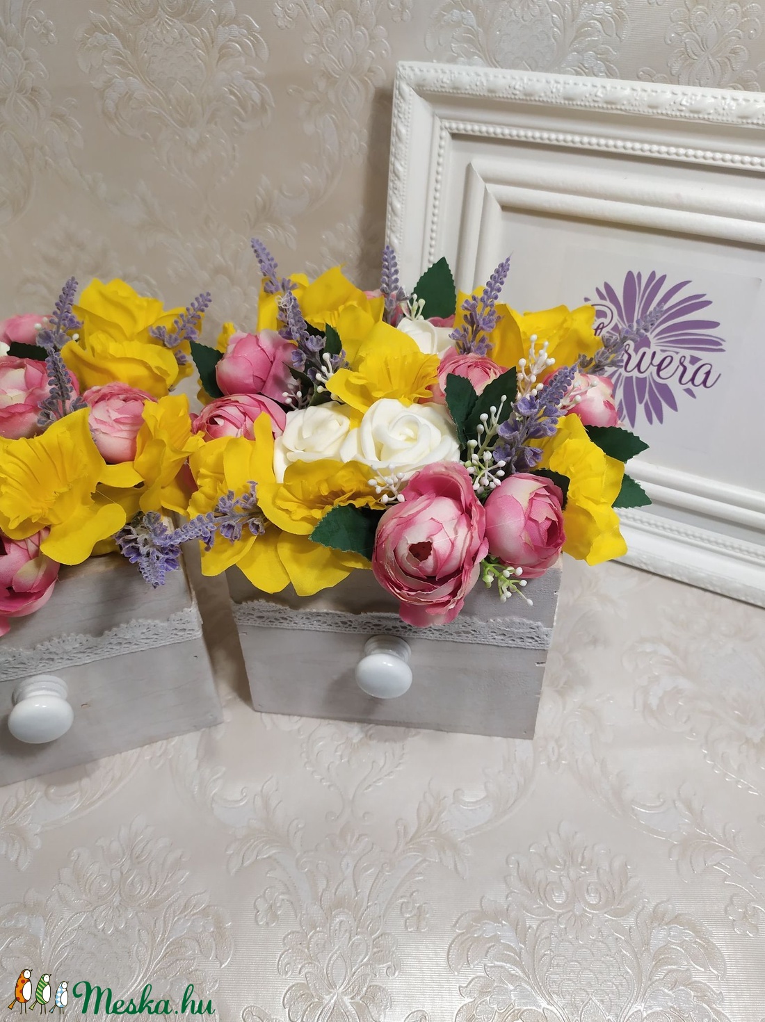 Tavaszi asztaldísz, fiók - esküvő - emlék & ajándék - köszönőajándék - Meska.hu