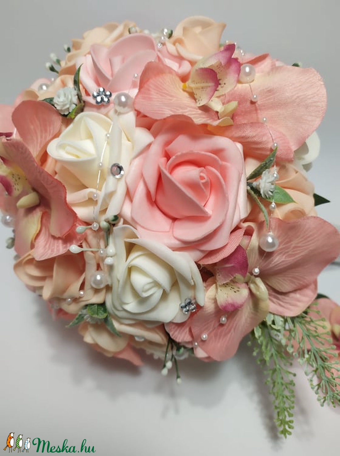 Menyasszonyi csokor, orchidea, rózsa - esküvő - menyasszonyi- és dobócsokor - Meska.hu