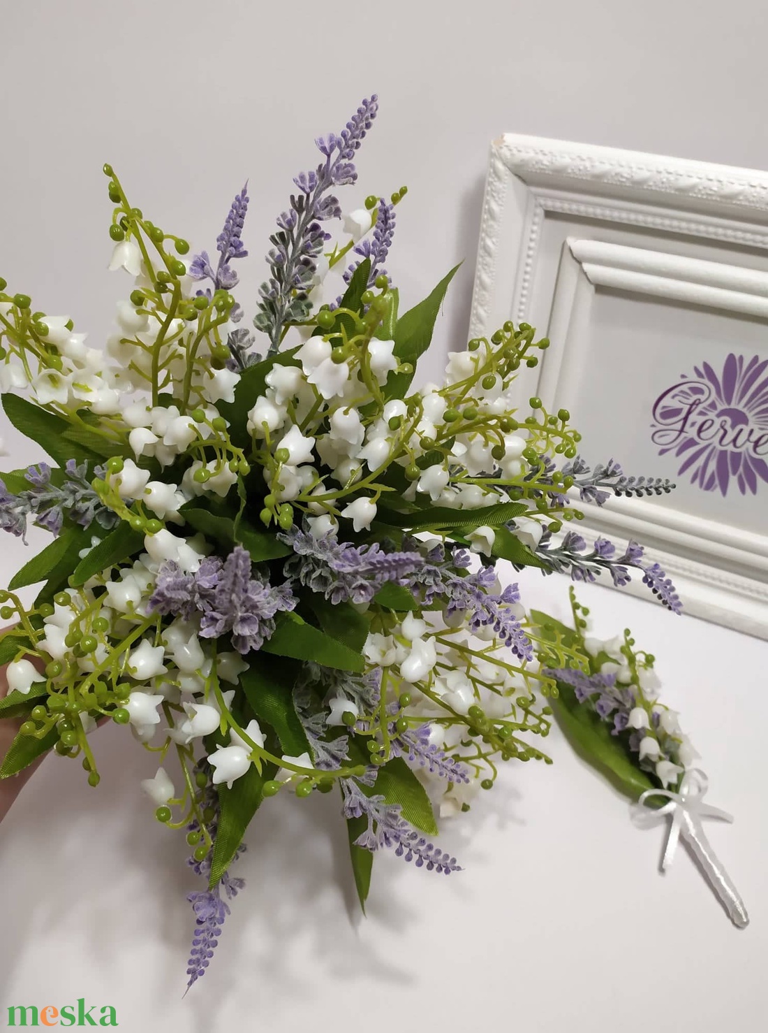 Menyasszonyi csokor, gyöngyvirág és levendula - esküvő - menyasszonyi- és dobócsokor - Meska.hu