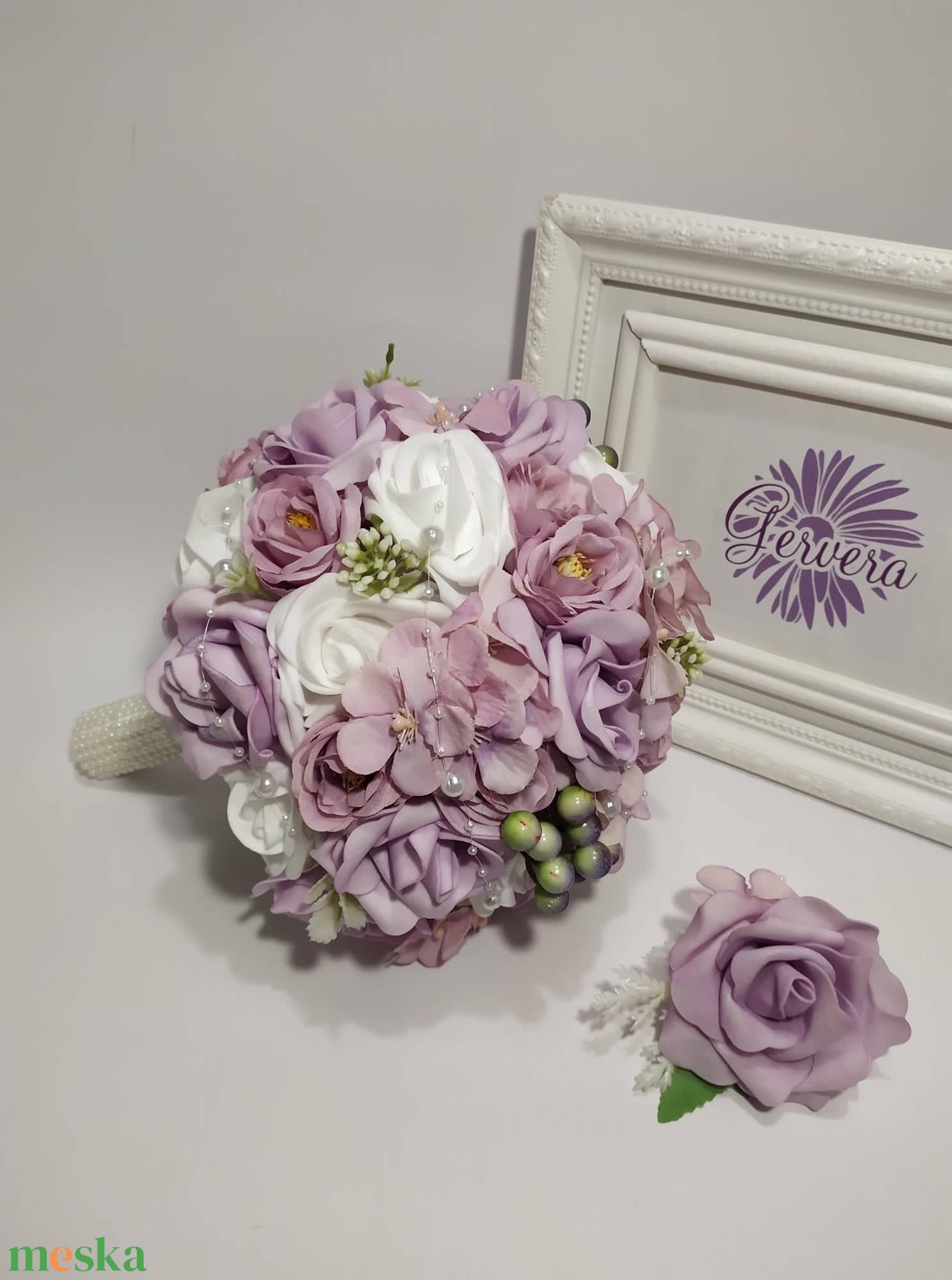 Menyasszonyi csokor, lila - esküvő - menyasszonyi- és dobócsokor - Meska.hu
