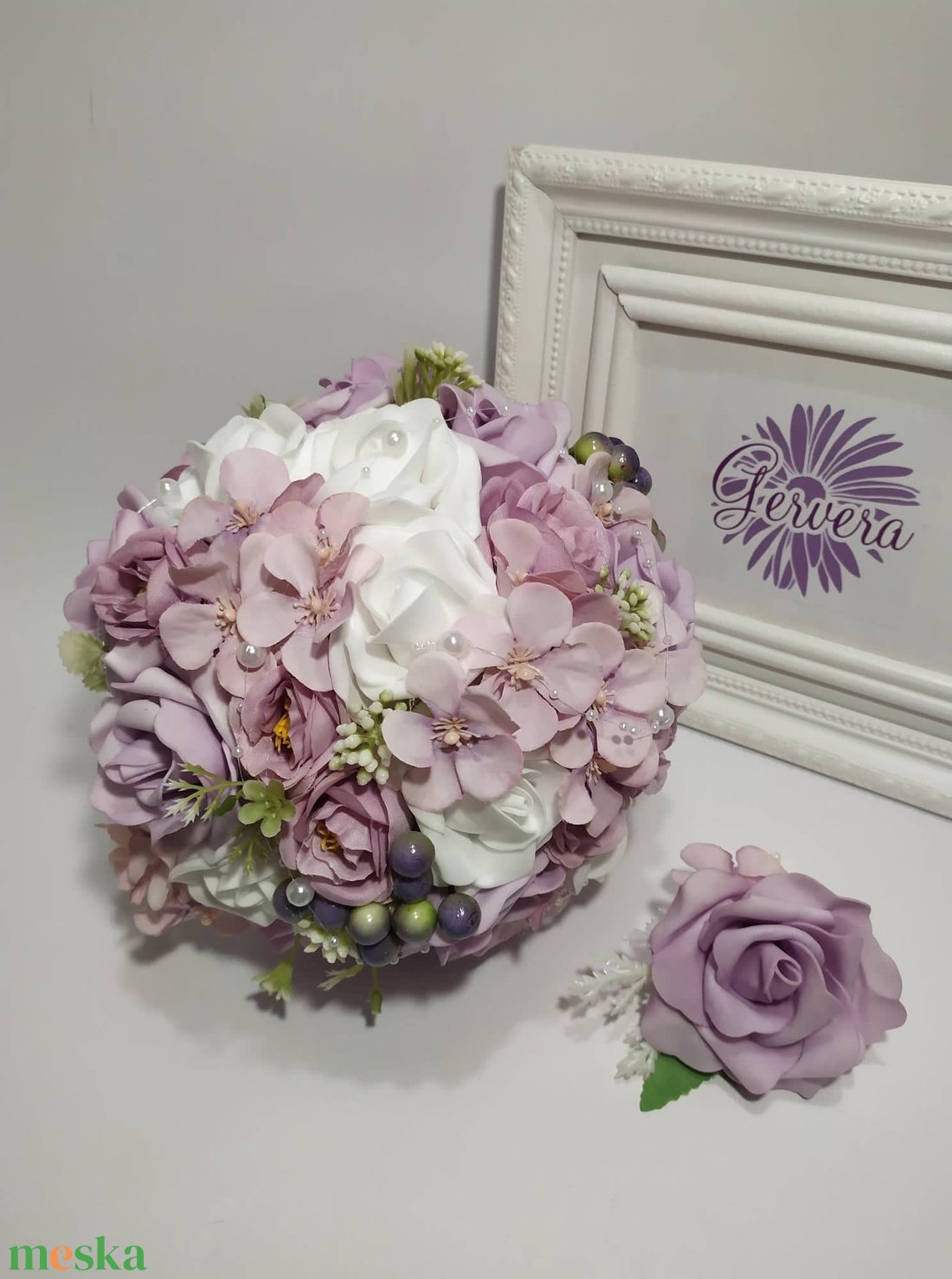 Menyasszonyi csokor, lila - esküvő - menyasszonyi- és dobócsokor - Meska.hu