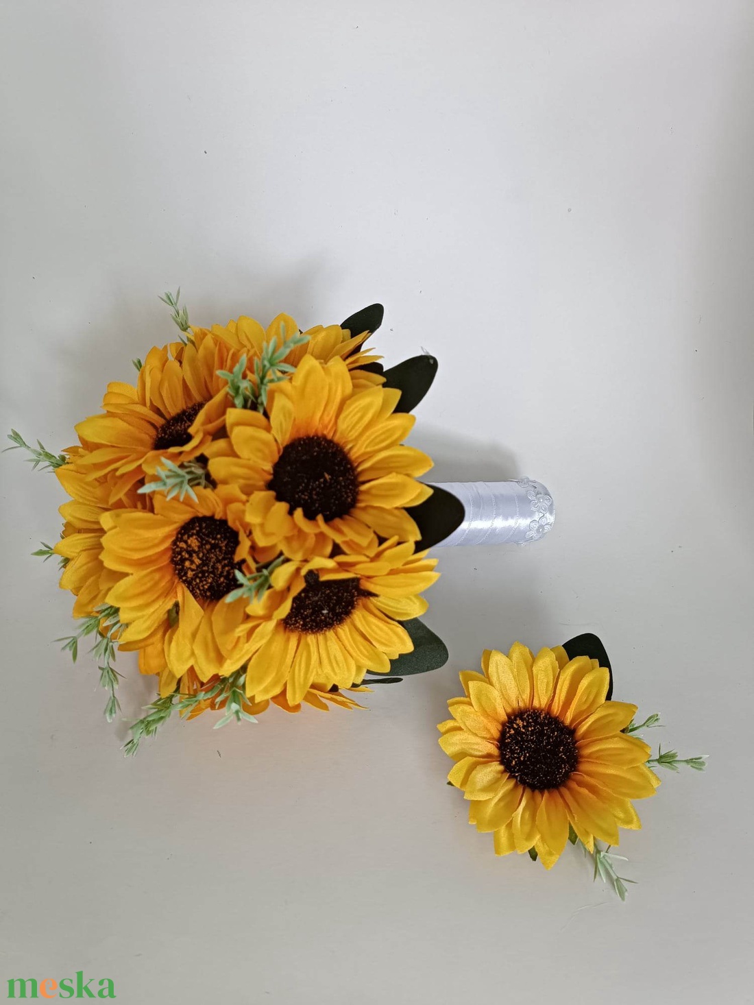 Napraforgó menyasszonyi csokor - esküvő - menyasszonyi- és dobócsokor - Meska.hu