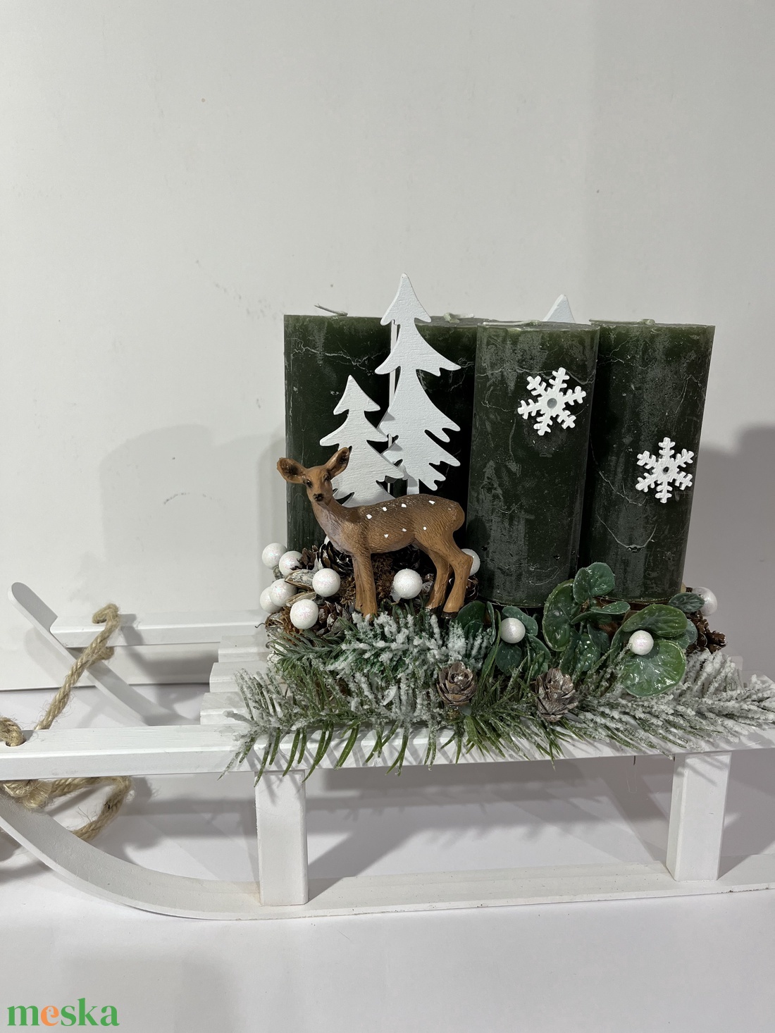 Szánkó, adventi koszorú - karácsony - adventi díszek - adventi koszorú - Meska.hu