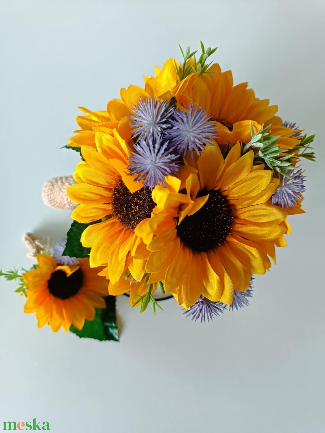 Napraforgó menyasszonyi csokor, kicsi - esküvő - menyasszonyi- és dobócsokor - Meska.hu