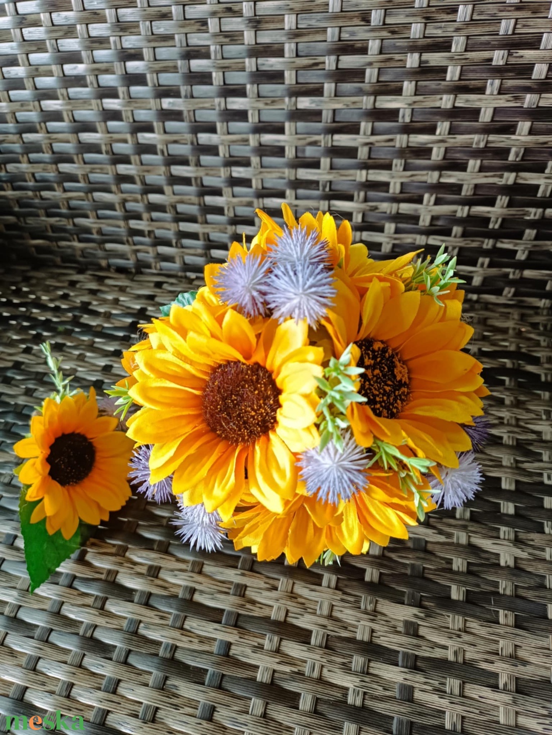 Napraforgó menyasszonyi csokor, kicsi - esküvő - menyasszonyi- és dobócsokor - Meska.hu