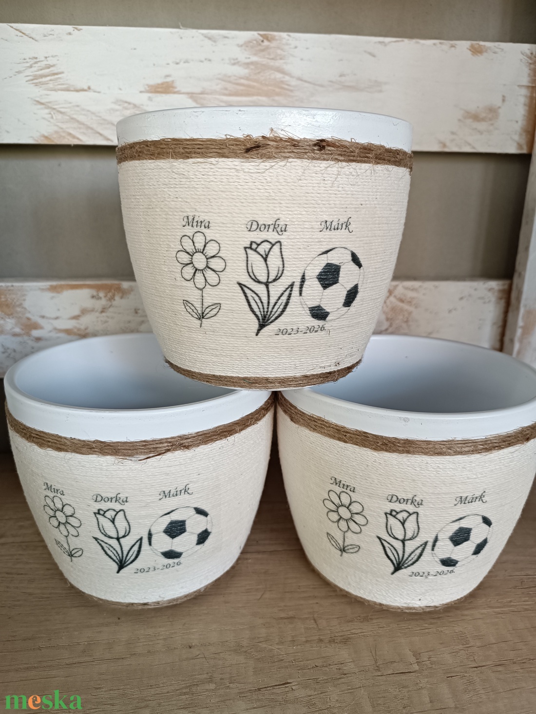 Zsinórozott kaspó, vintage, ovis  - esküvő - emlék & ajándék - köszönőajándék - Meska.hu