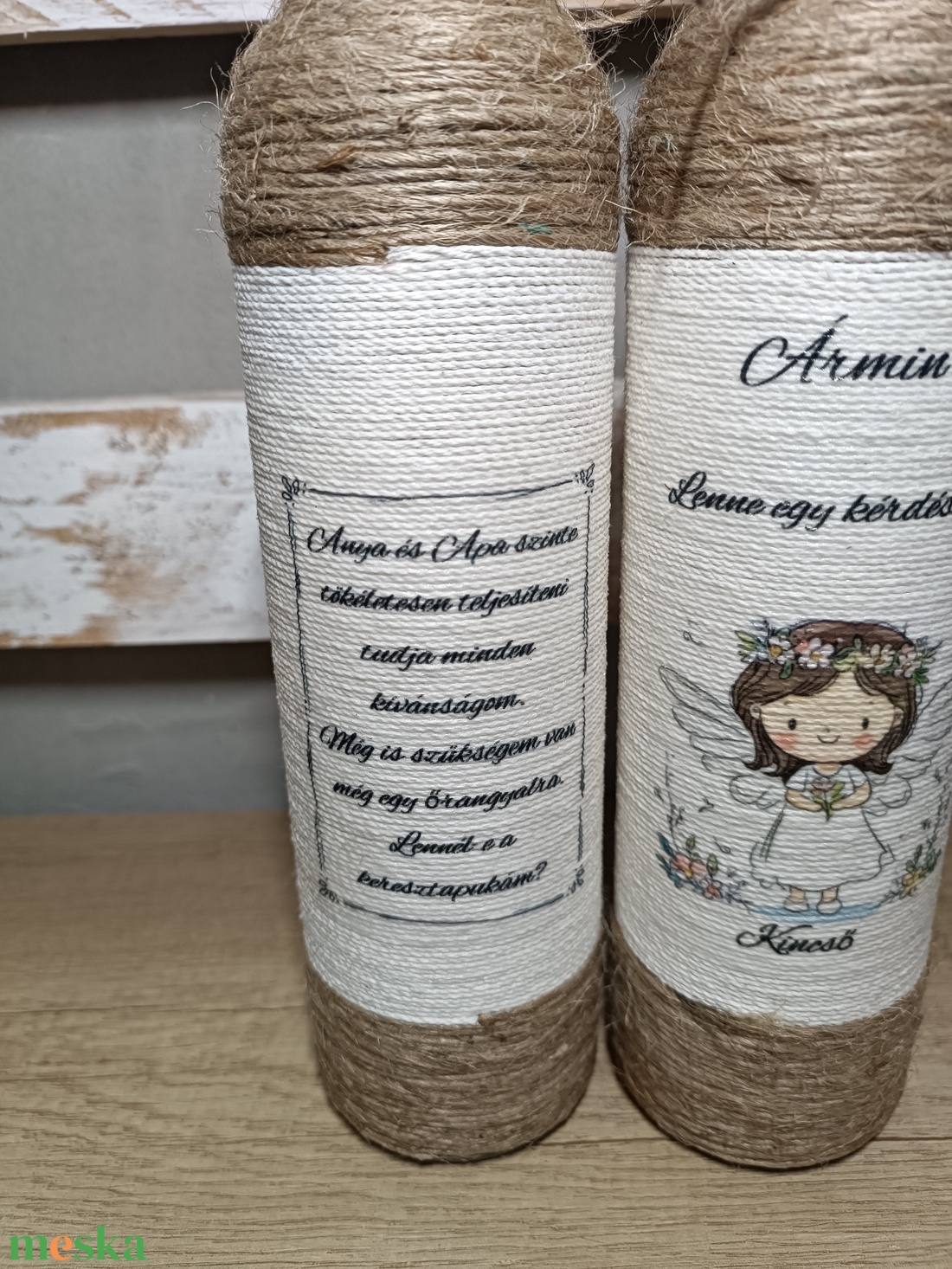 Ketesztszülő felkérő üveg - baba - mama - keresztelő kellékek - keresztszülő felkérő - Meska.hu
