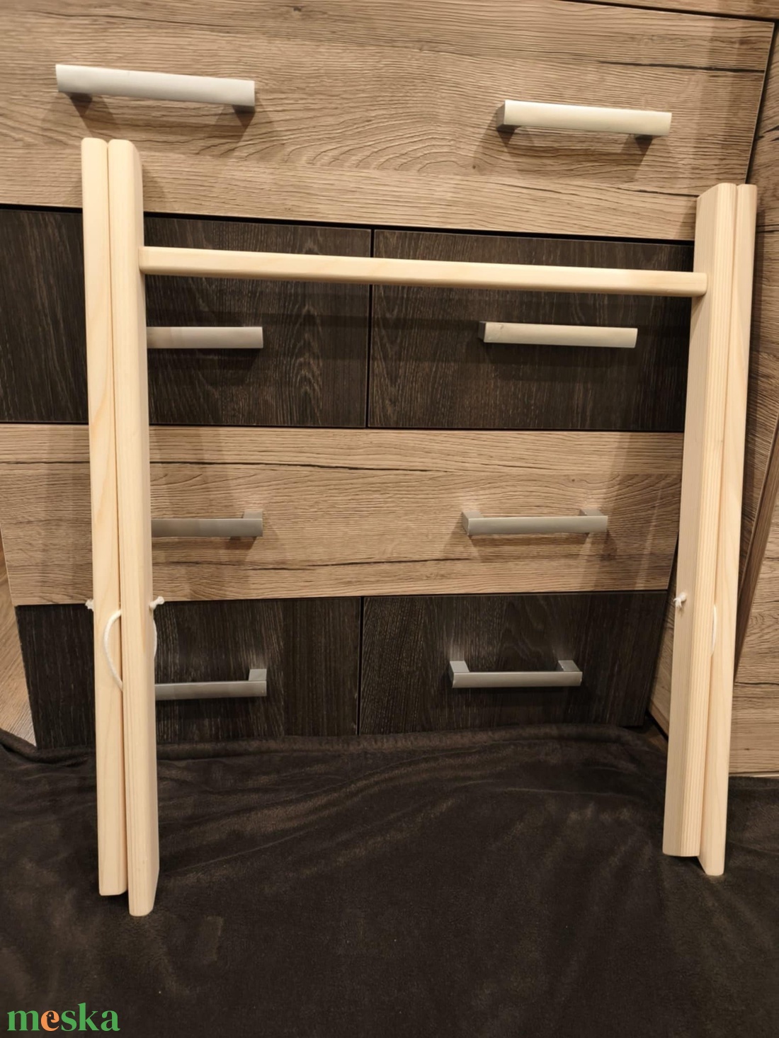 Fa baba tornáztató állvány, natúr színben - baba - mama - baba játékok - mozgásfejlesztő játékok - Meska.hu