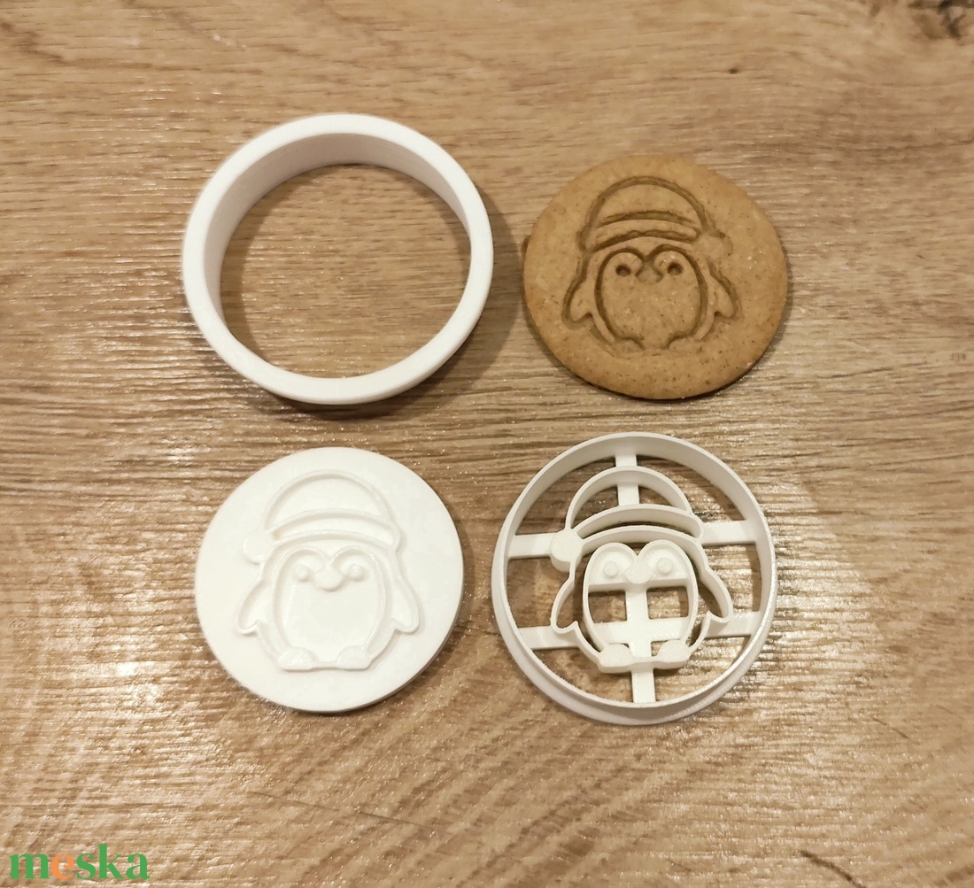 Karácsonyi pingvin keksz, süti. sütemény kiszúró forma - otthon & életmód - konyhafelszerelés, tálalás - sütés, főzés - sütikiszúró - Meska.hu